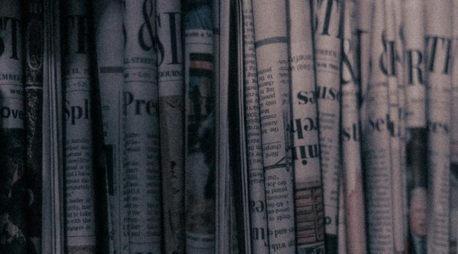 a stack of newspapers